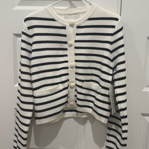 NWT English Factory Striped Cardigan with Gold Buttons Size Medium